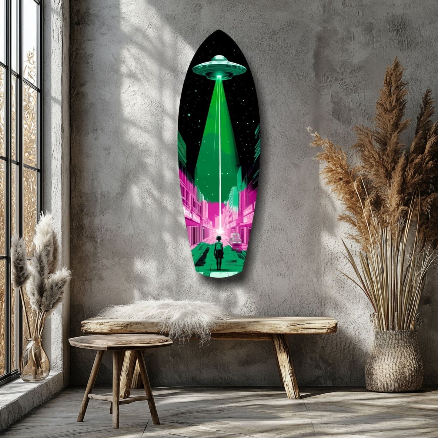 Alien Invade Glass Wall Art Home & Garden > Decor > Artwork > Posters, Prints, & Visual Artwork Insigne 16" X 47"
