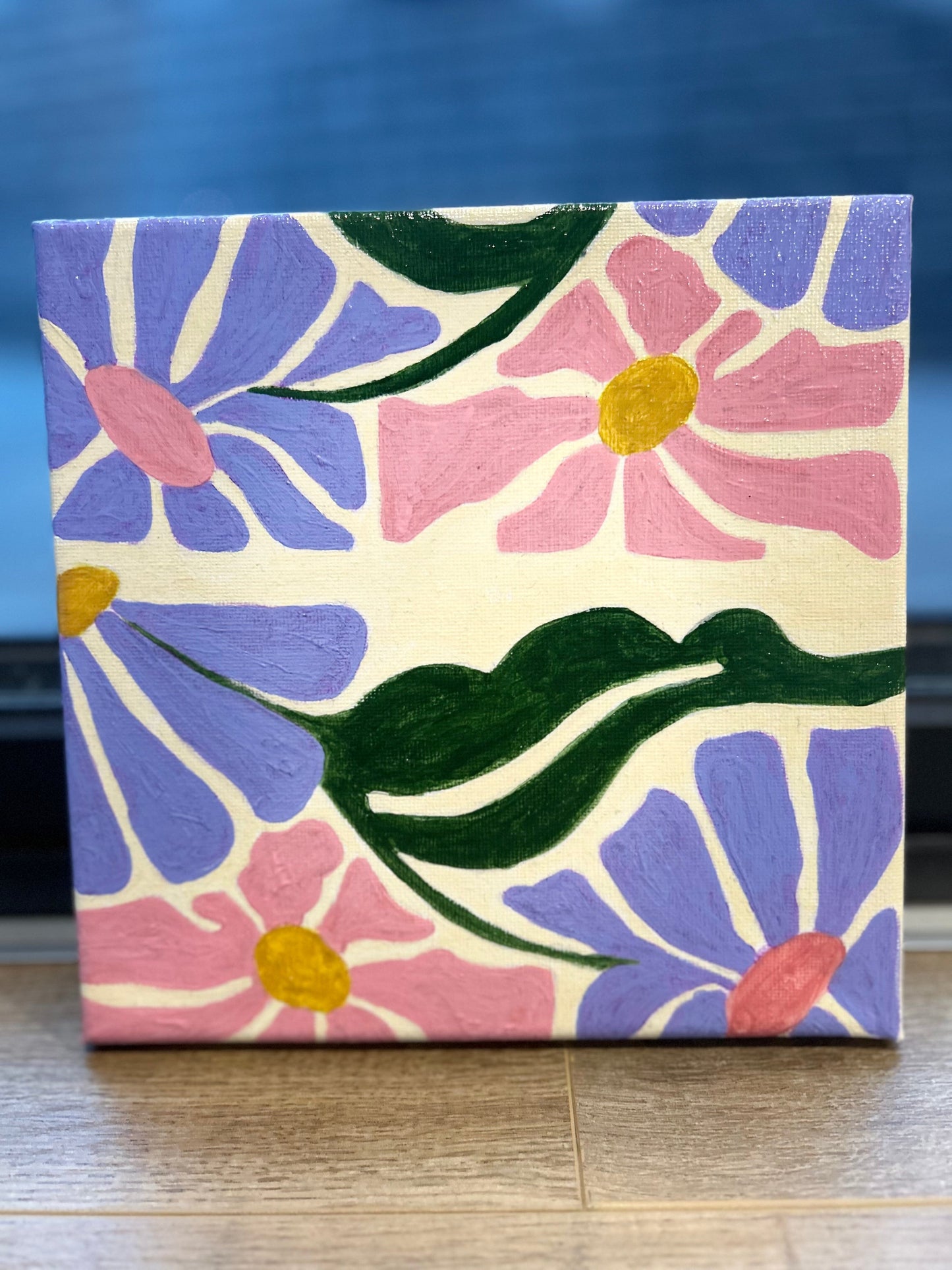 Pastel Petal Wall Art - Hand-Painted Flower Canvas