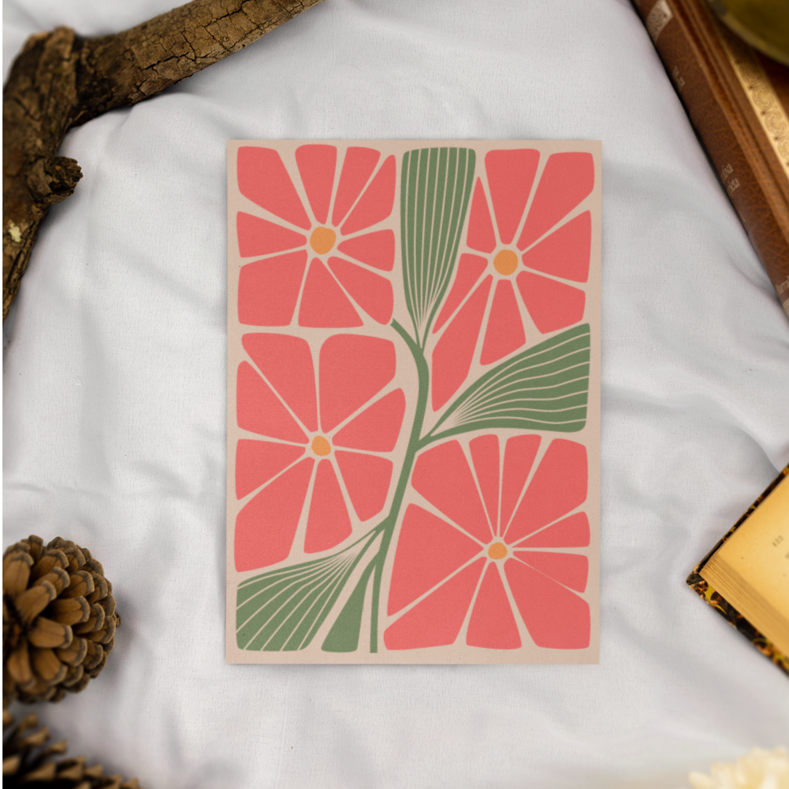 Coral Blossom Harmony Postcards | Eco-Friendly – Great Functional Goods