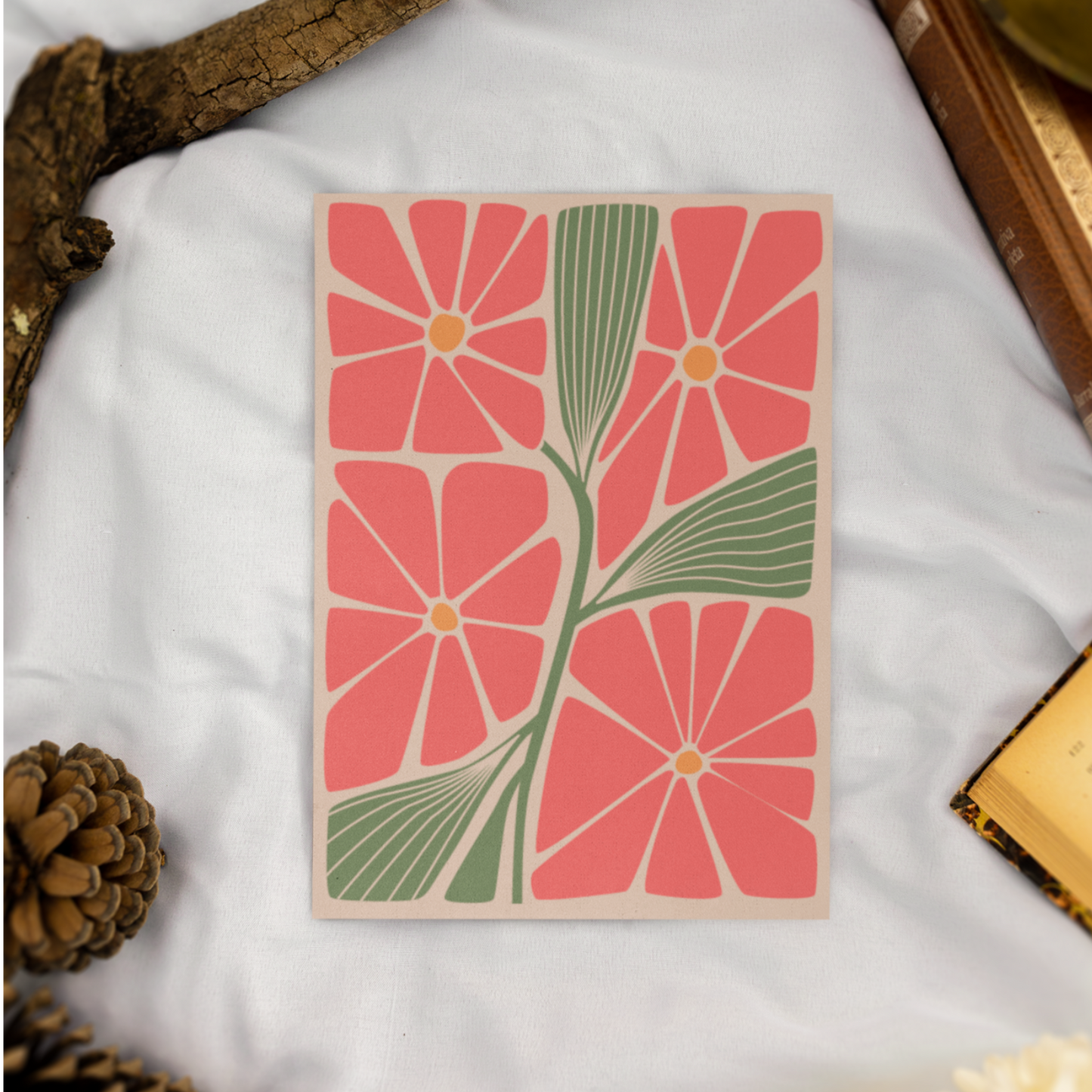 Coral Blossom Harmony Postcards | Eco-Friendly