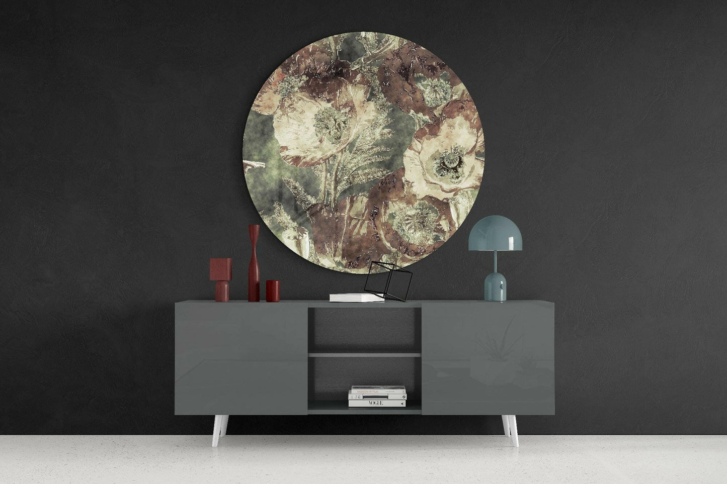 Abstract Flower Glass Wall Art Wall Decoration Insigne 