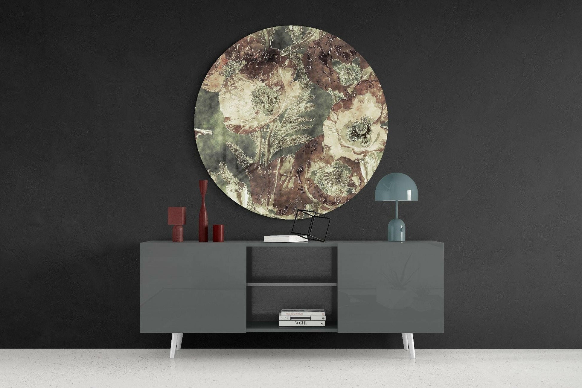 Abstract Flower Glass Wall Art Wall Decoration Insigne 