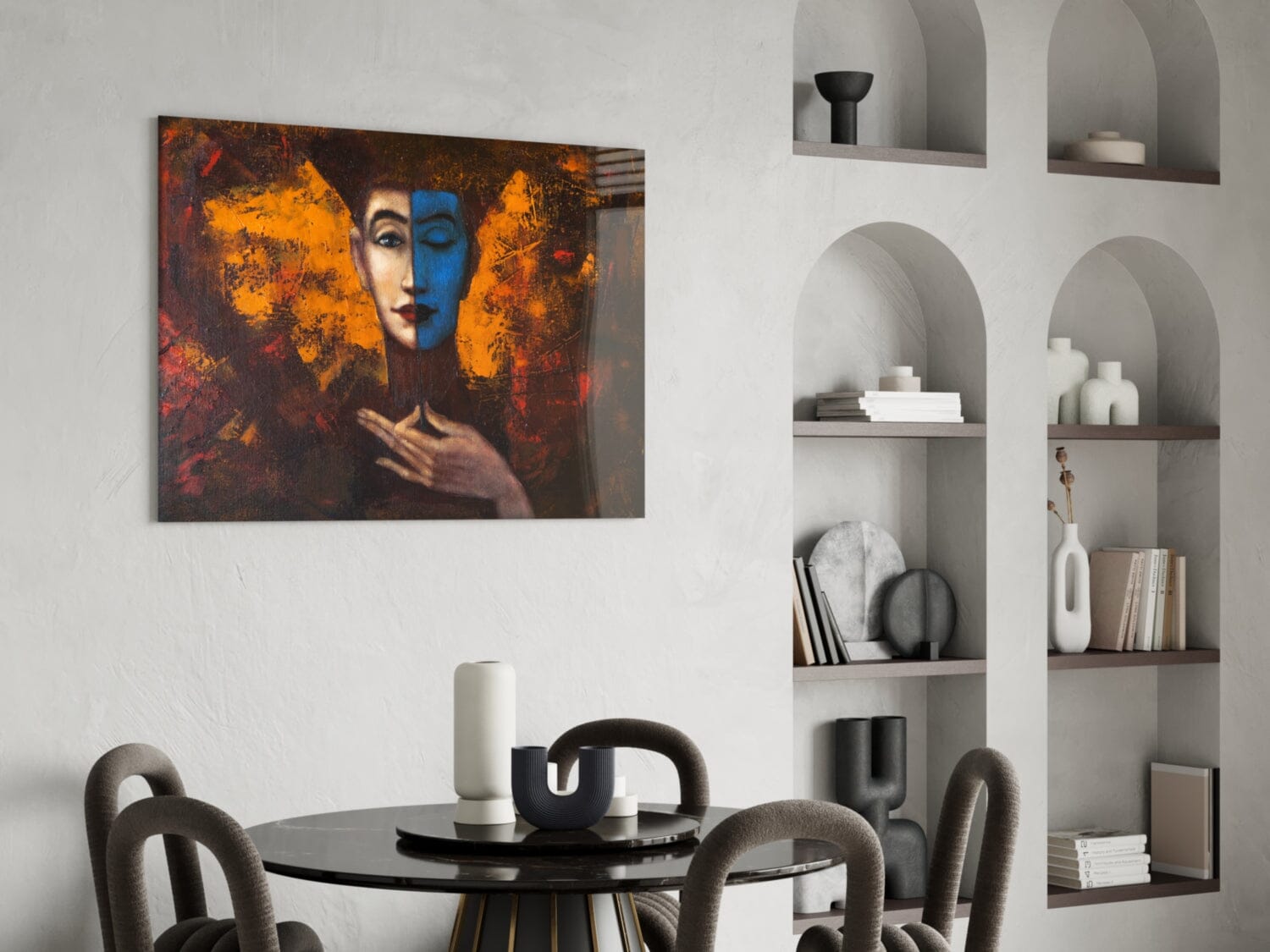 Abstract Woman Portrait Glass Wall Art Wall Decoration Insigne 