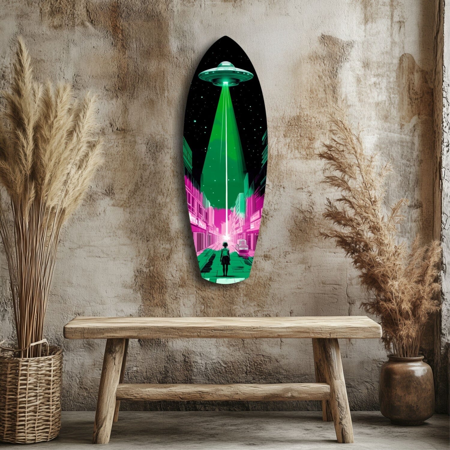 Alien Invade Glass Wall Art Home & Garden > Decor > Artwork > Posters, Prints, & Visual Artwork Insigne 12" X 35" 