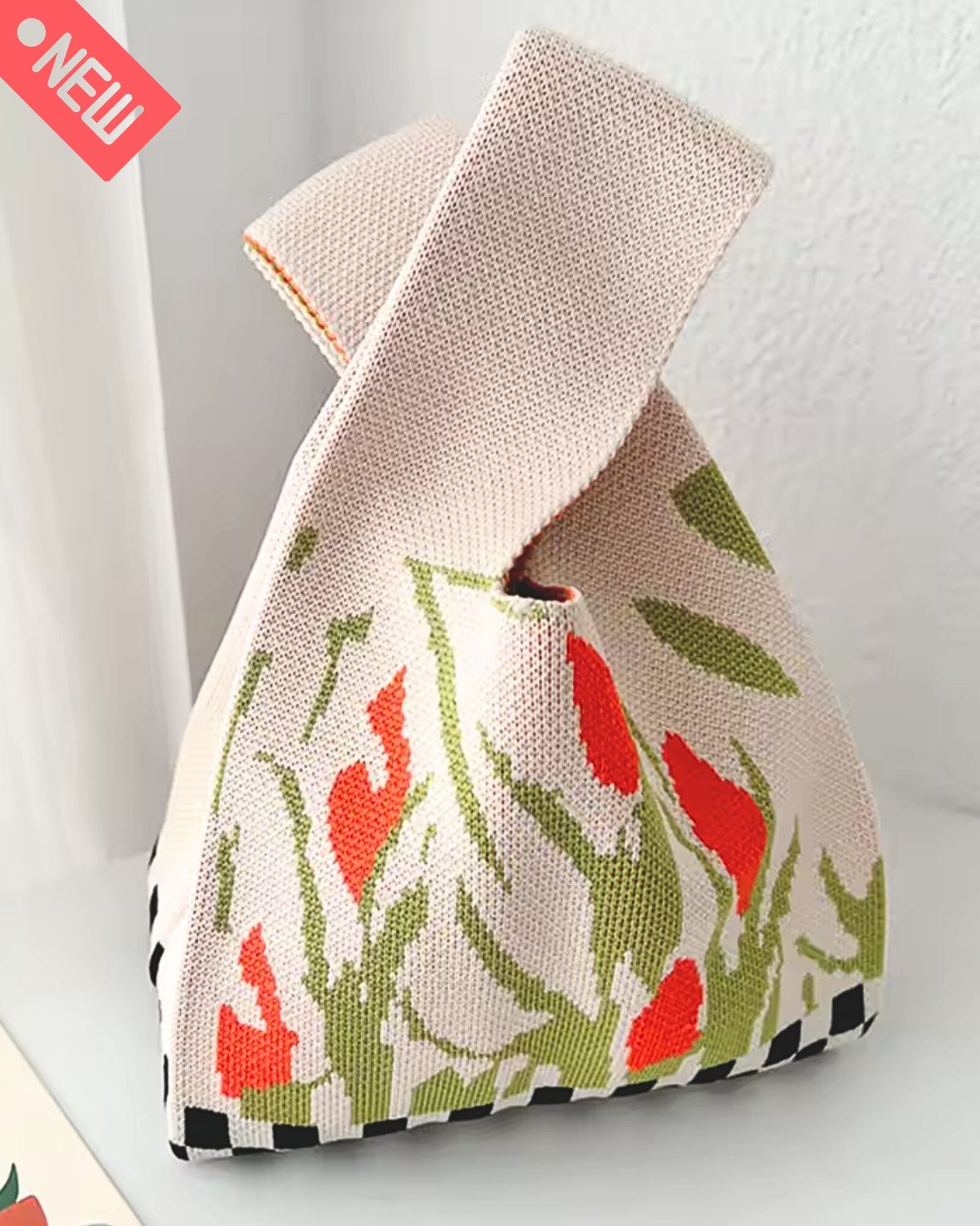 AustralCraft Quality Knit Tote Bag – Garden Party Checkerboard AustralCraft Tote Bag Great Functional Goods 