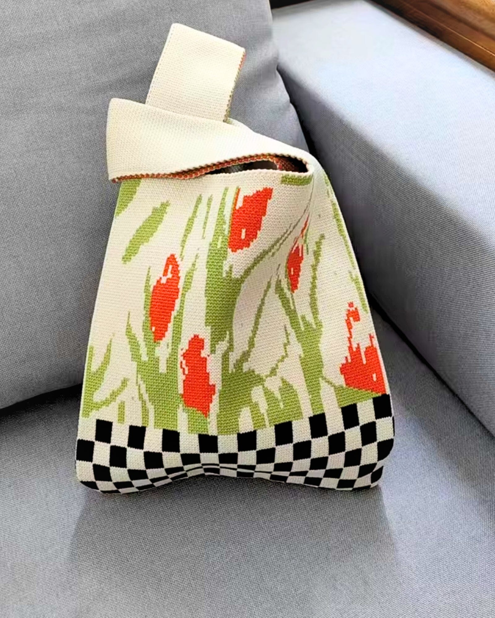 AustralCraft Quality Knit Tote Bag – Garden Party Checkerboard AustralCraft Tote Bag Great Functional Goods 