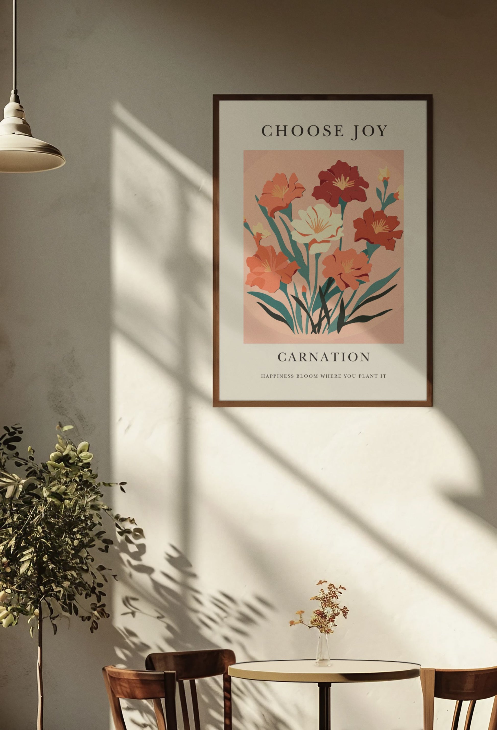 Choose Joy Carnation Wall Art Print Great Functional Goods Digital Download A2 Size 