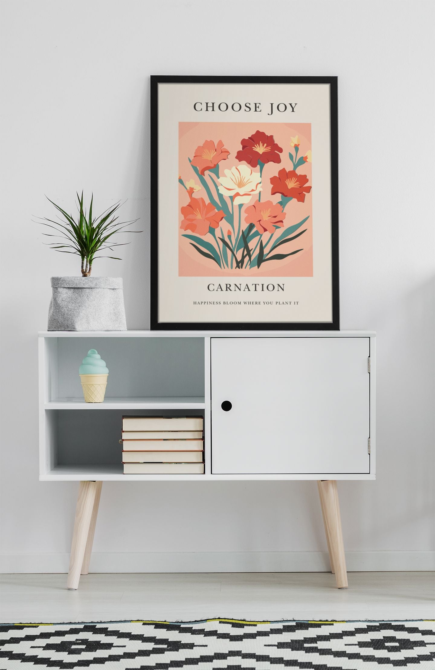 Choose Joy Carnation Wall Art Print Great Functional Goods Digital Download A3 Size 