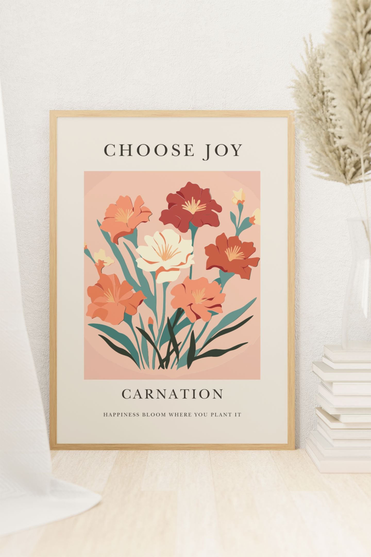 Choose Joy Carnation Wall Art Print Great Functional Goods Digital Download A4 Size 