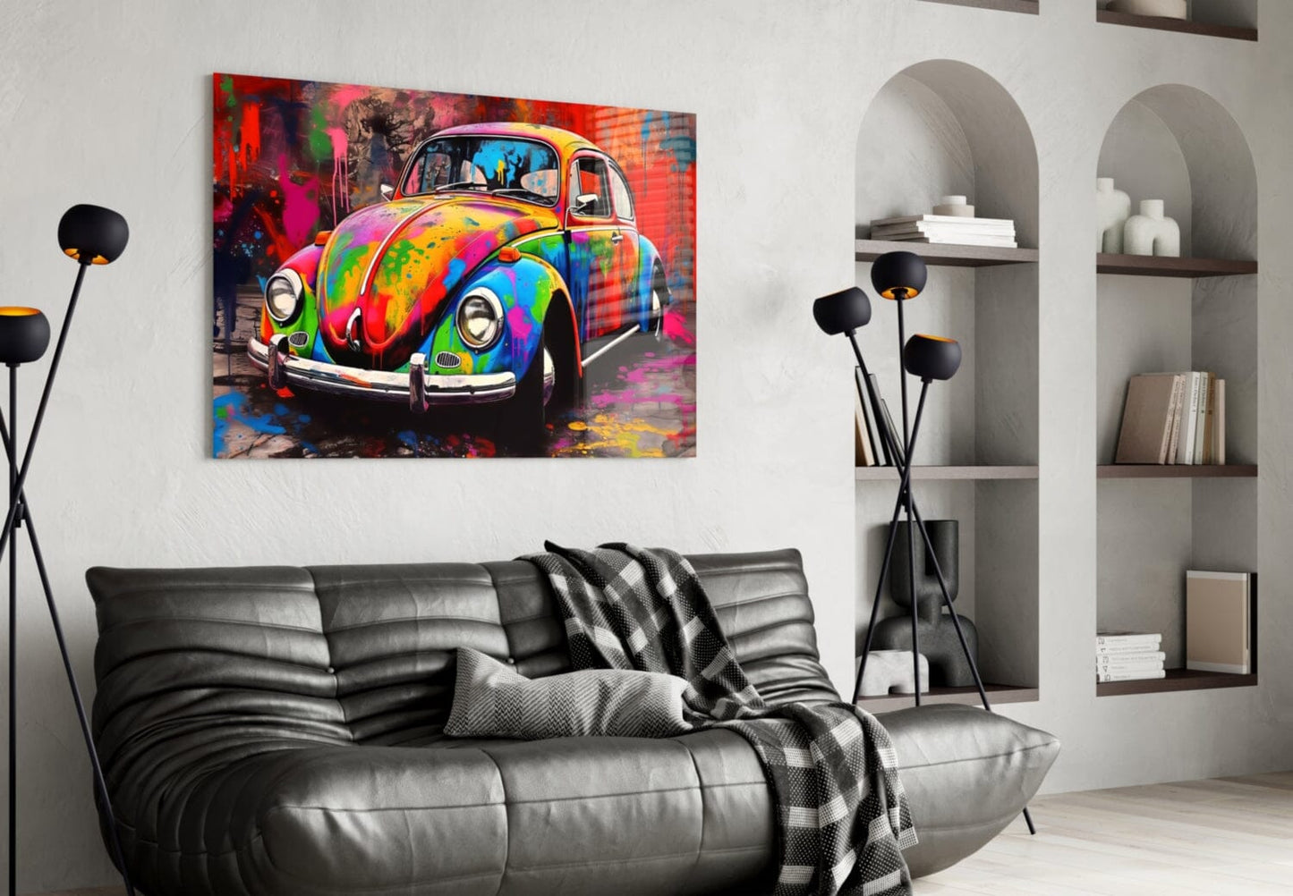Colorful VW Glass Wall Art || Designer Collection Wall Decoration Insigne 