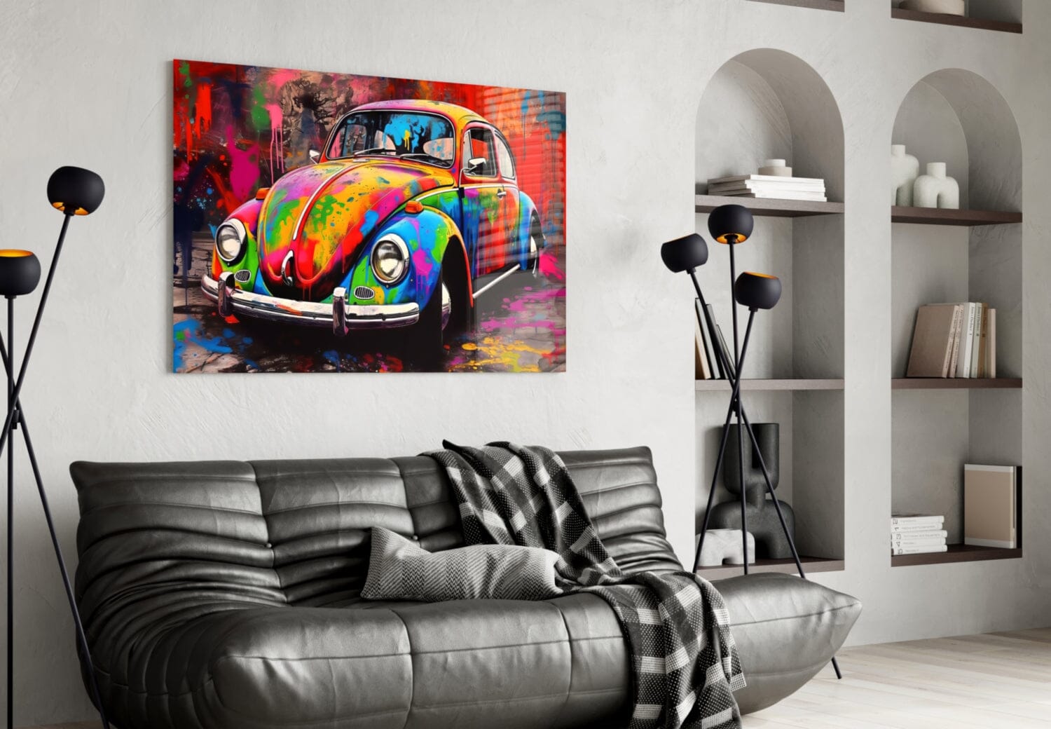 Colorful VW Glass Wall Art || Designer Collection Wall Decoration Insigne 