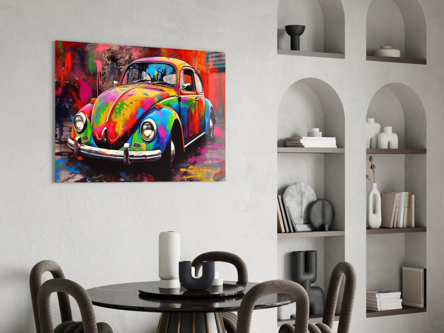 Colorful VW Glass Wall Art || Designer Collection Wall Decoration Insigne 