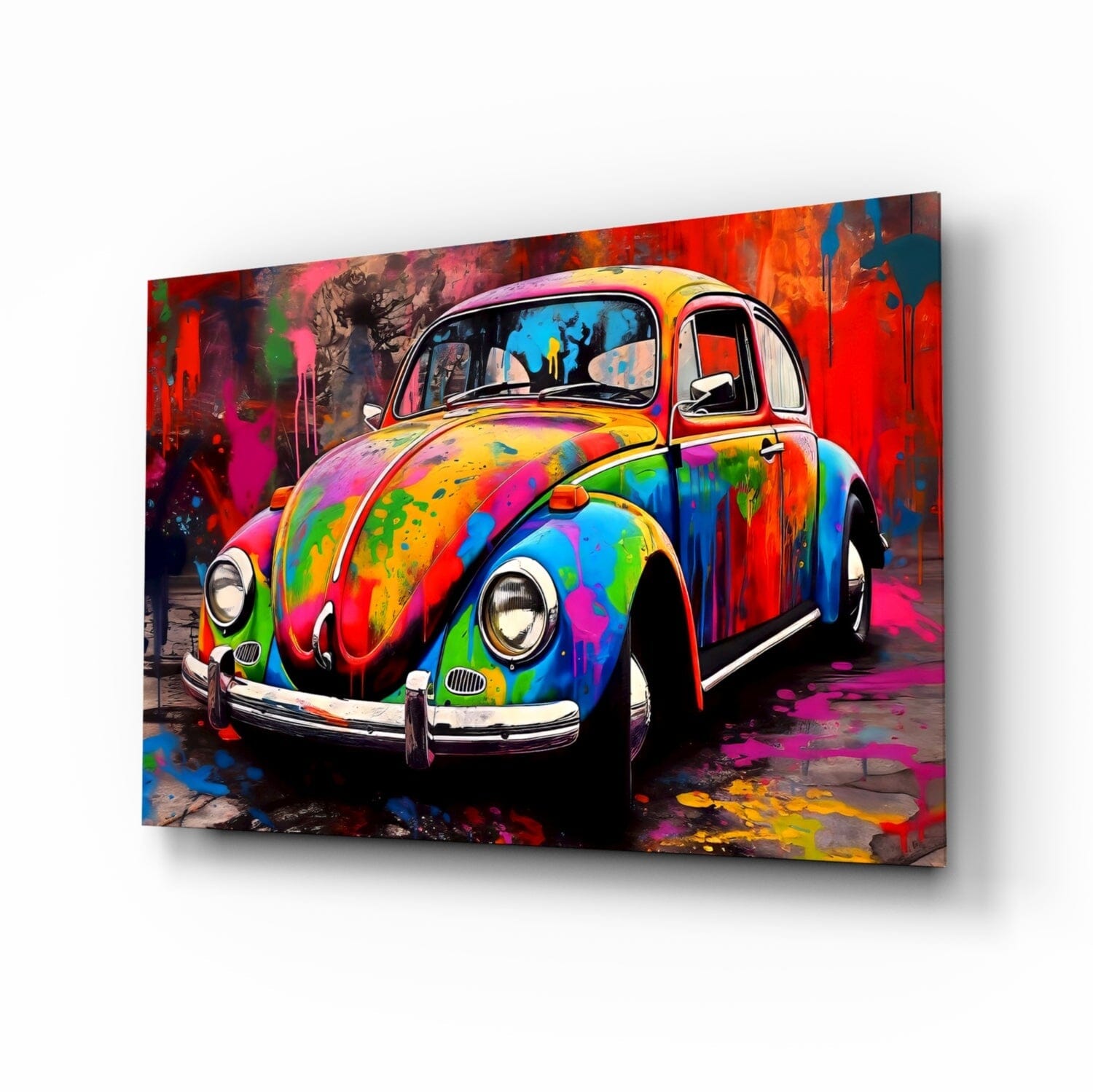 Colorful VW Glass Wall Art || Designer Collection Wall Decoration Insigne 