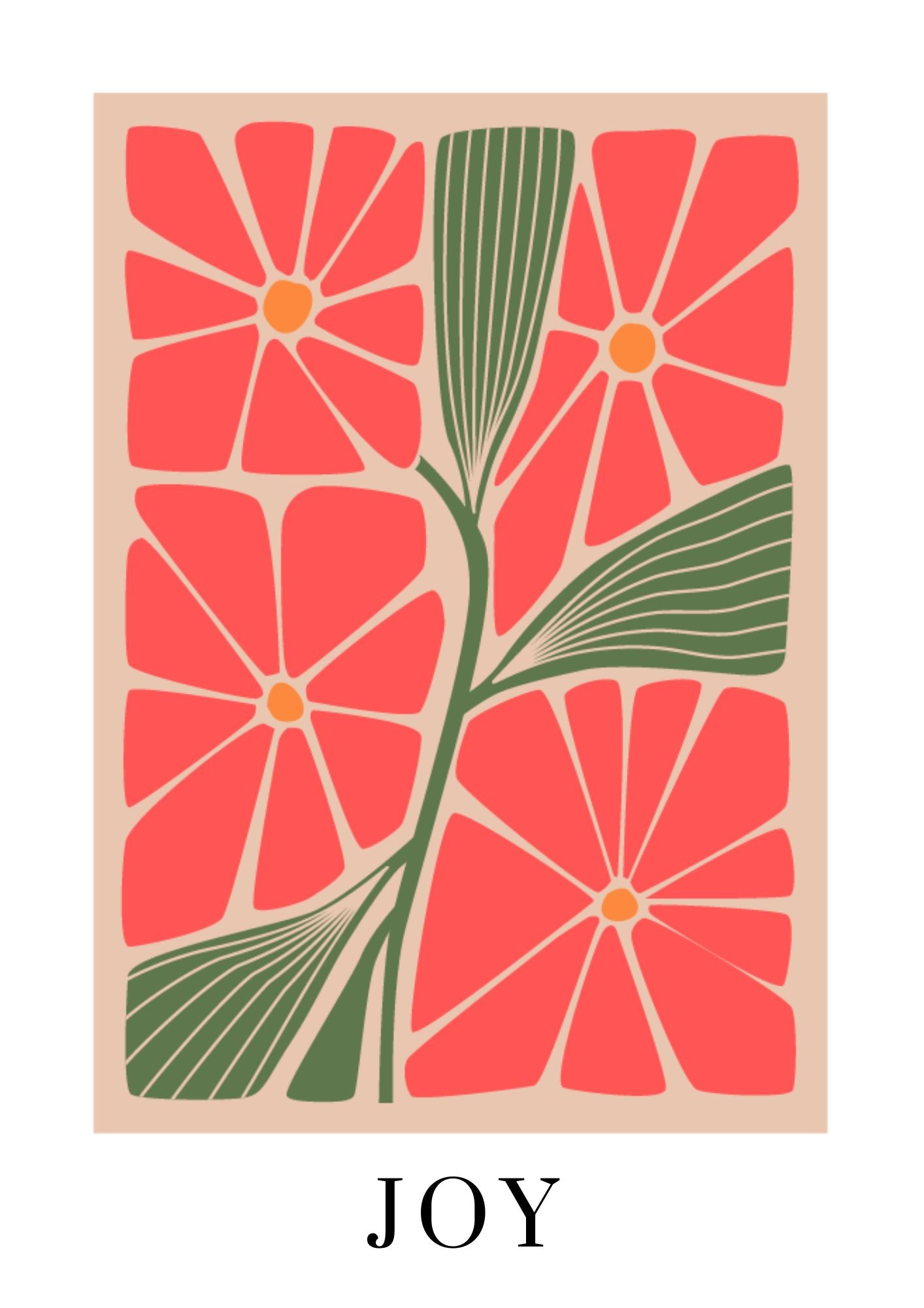 Coral Blossom Harmony Poster Wall Art Print Great Functional Goods 