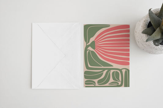 Crimson Petal Abstract Postcard | Eco-Friendly Postcards Great Functional Goods 