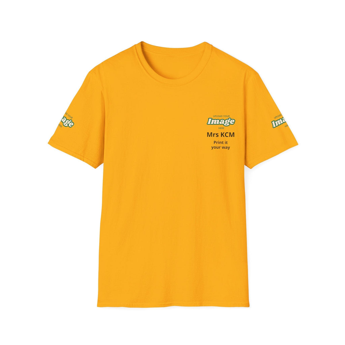 Custom Upload Your Image Personalized T-Shirt T-Shirt Printify S Gold 