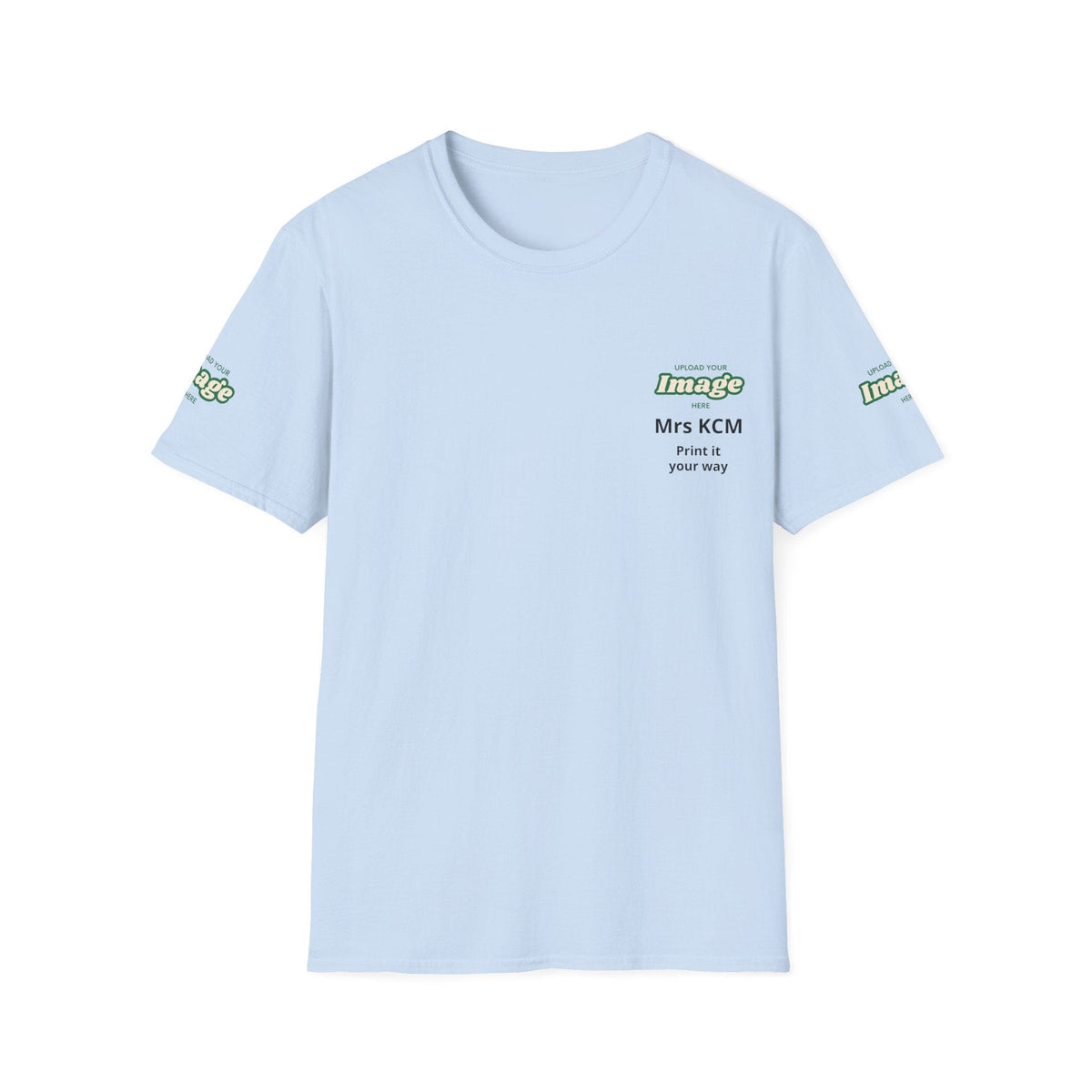 Custom Upload Your Image Personalized T-Shirt T-Shirt Printify S Light Blue 