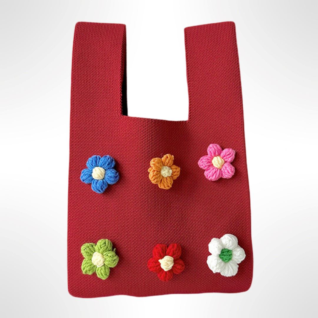 Floral Charm Deep Red AustralCraft Tote Bag AustralCraft Tote Bag Great Functional Goods 