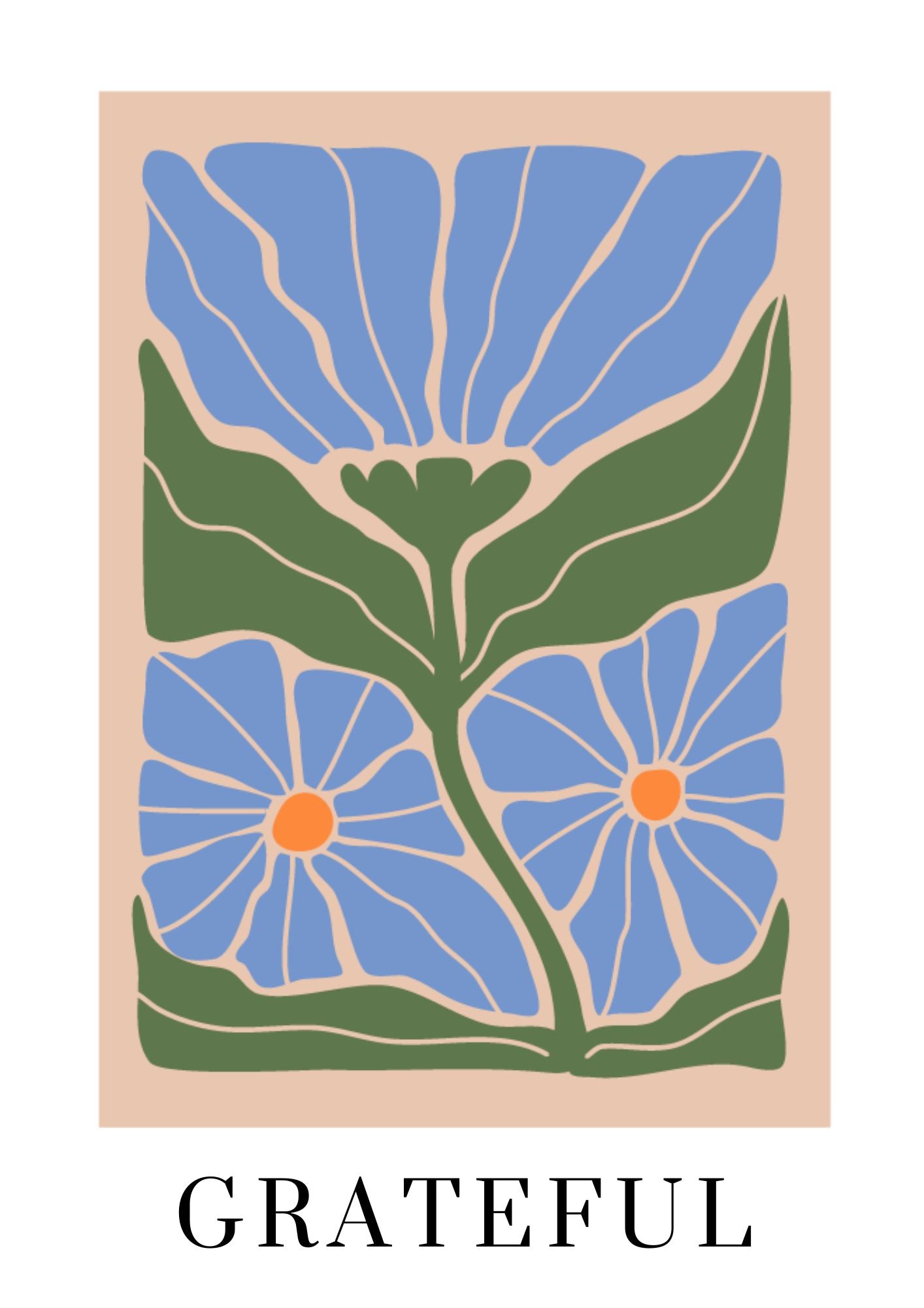 Grateful Blossoms Art Print Wall Art Print Great Functional Goods 