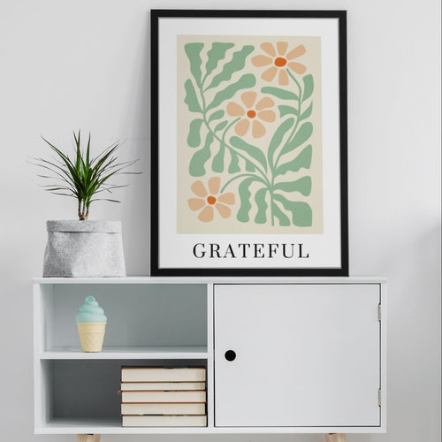 Grateful Floral Elegance Art Print Wall Art Print Great Functional Goods 