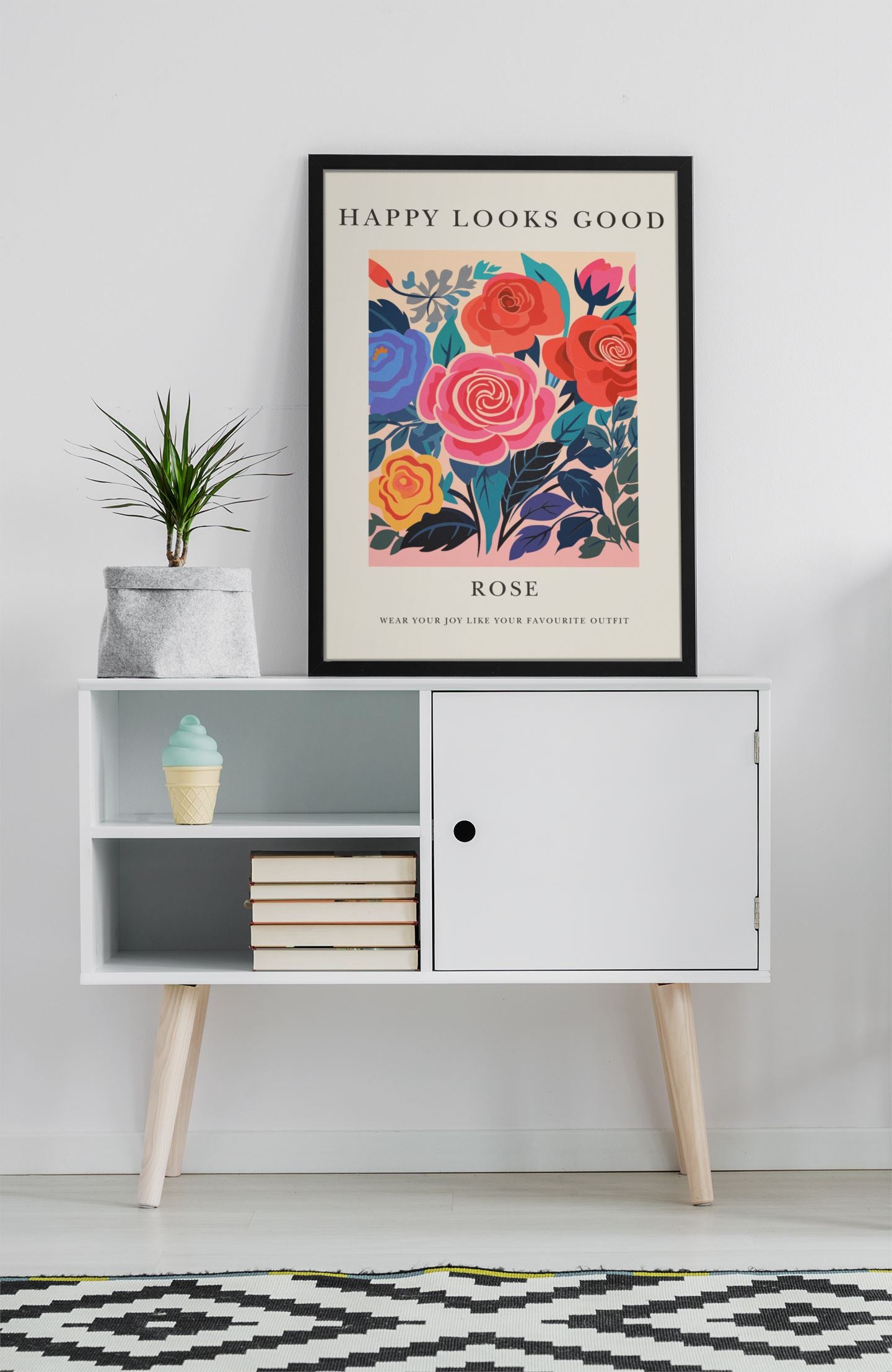 Happy Looks Good - Rose Art Print Wall Art Print Great Functional Goods Digital Download A3 Size 