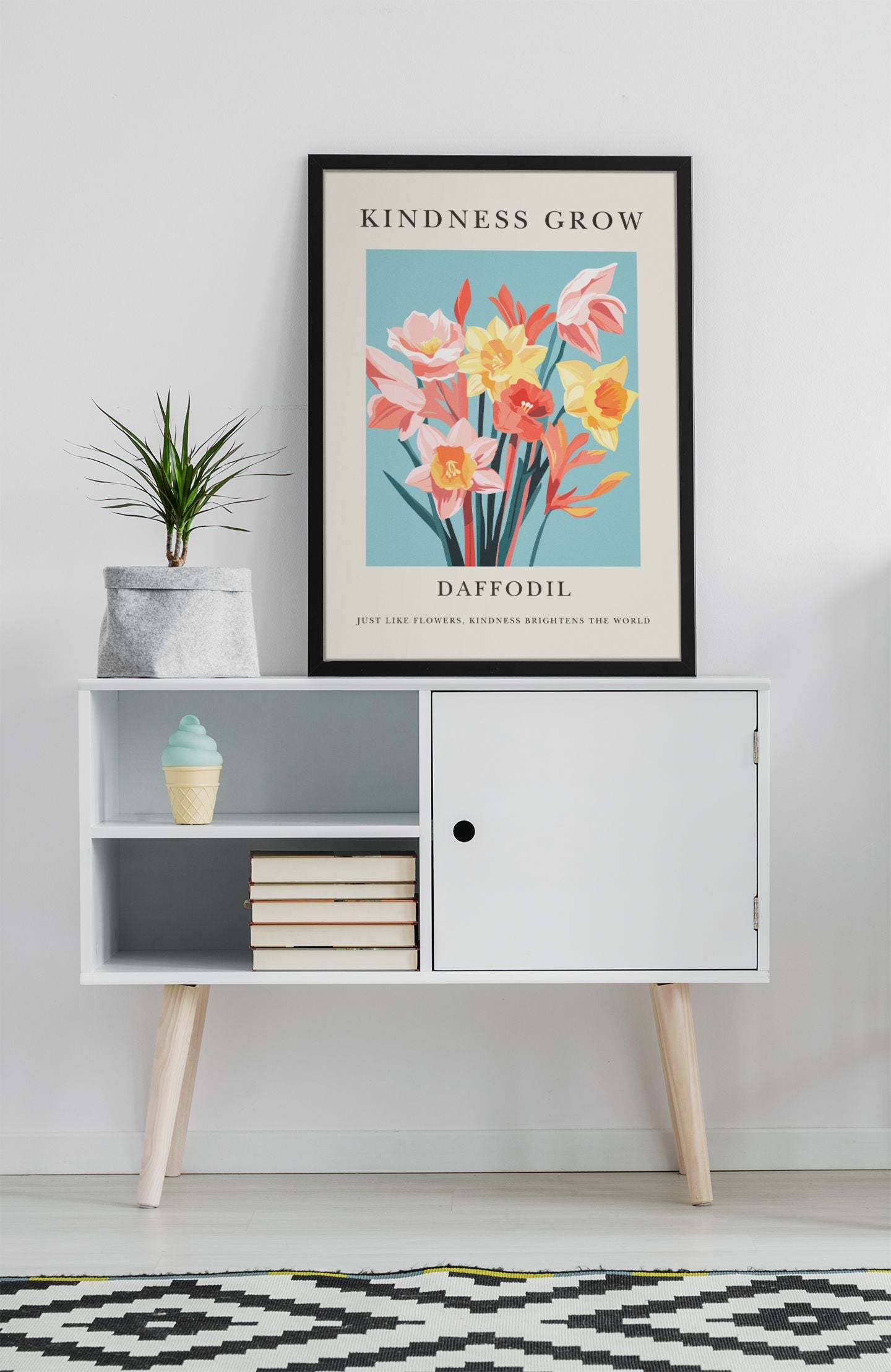 Kindness Grows Daffodil Wall Art Print Great Functional Goods Digital Download A3 Size 