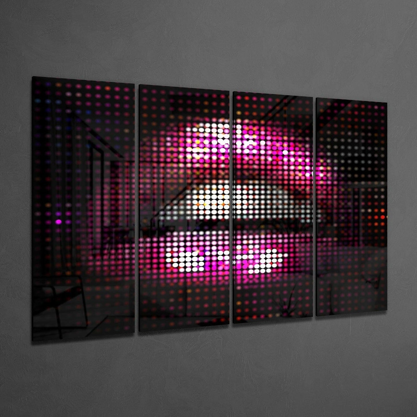 Lips 4 Pieces Mega Glass Wall Art (59"x36") Wall Decoration Insigne 