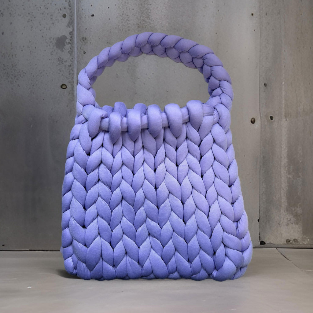Marshmallow Baggu Fabric - Handknitted Chunky Yarn Bag Marshmallow Baggu Fabric Great Functional Goods Lilac 