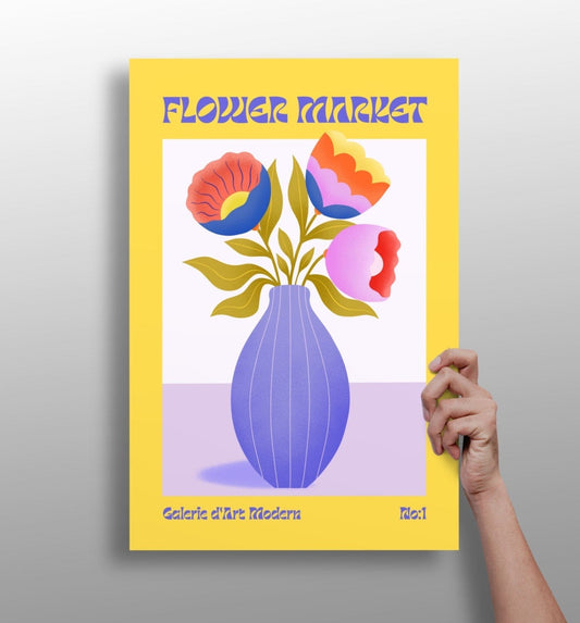 Modern Art Gallery Flower Aluminum Print Wall Decoration Insigne 