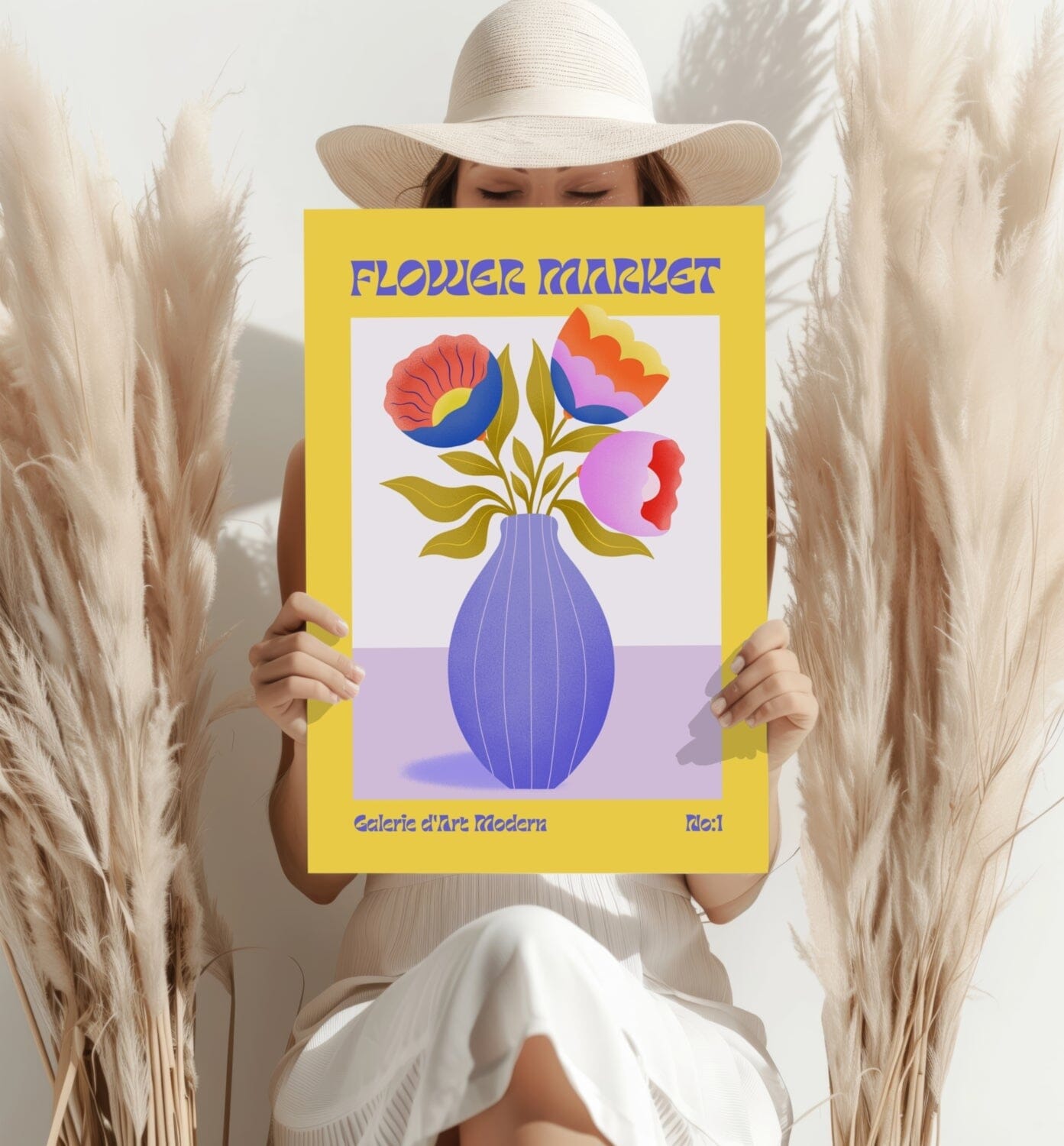 Modern Art Gallery Flower Aluminum Print Wall Decoration Insigne 