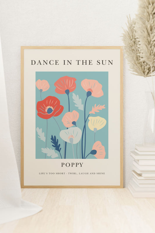 Poppy Dance in the Sun Art Print Wall Art Print Great Functional Goods Digital Download A4 Size 