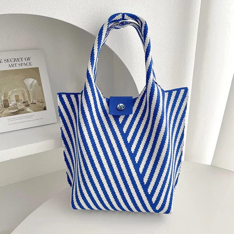 PREORDER: Janie Corrugation Knitted Shoulder Nautical Blue AustralCraft Tote Bag AustralCraft Tote Bag Great Functional Goods 