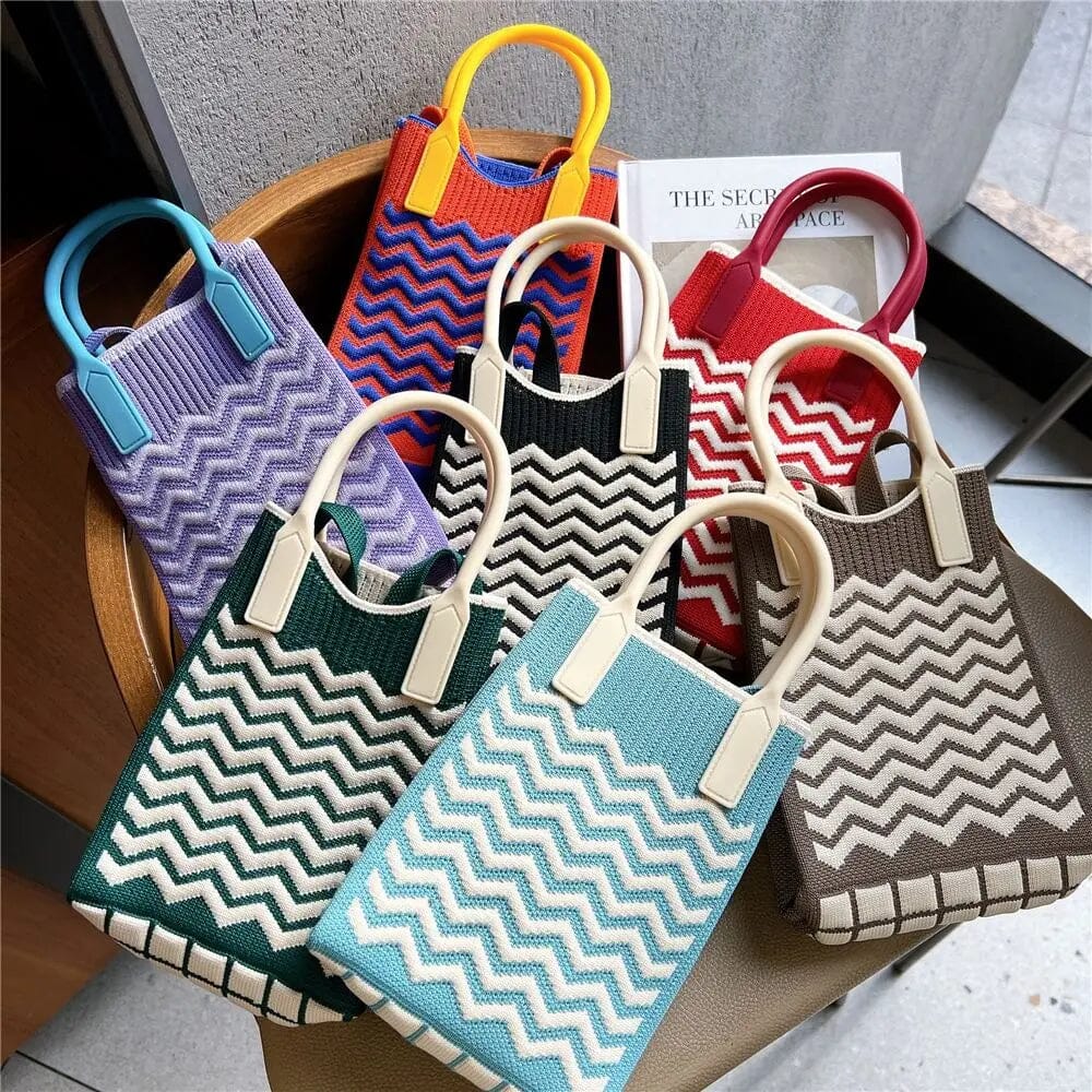 PREORDER: Maisey Zigzag Knitted Red AustralCraft Tote Bag AustralCraft Tote Bag Great Functional Goods 