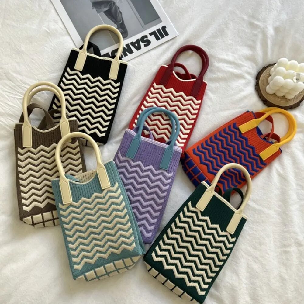 PREORDER: Maisey Zigzag Knitted Turquoise AustralCraft Tote Bag AustralCraft Tote Bag Great Functional Goods 