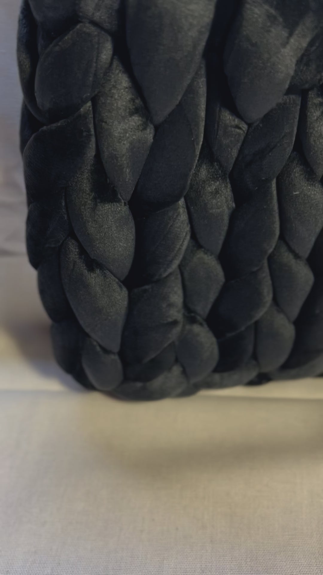 Jet Black Marshmallow Baggu (Velvet)