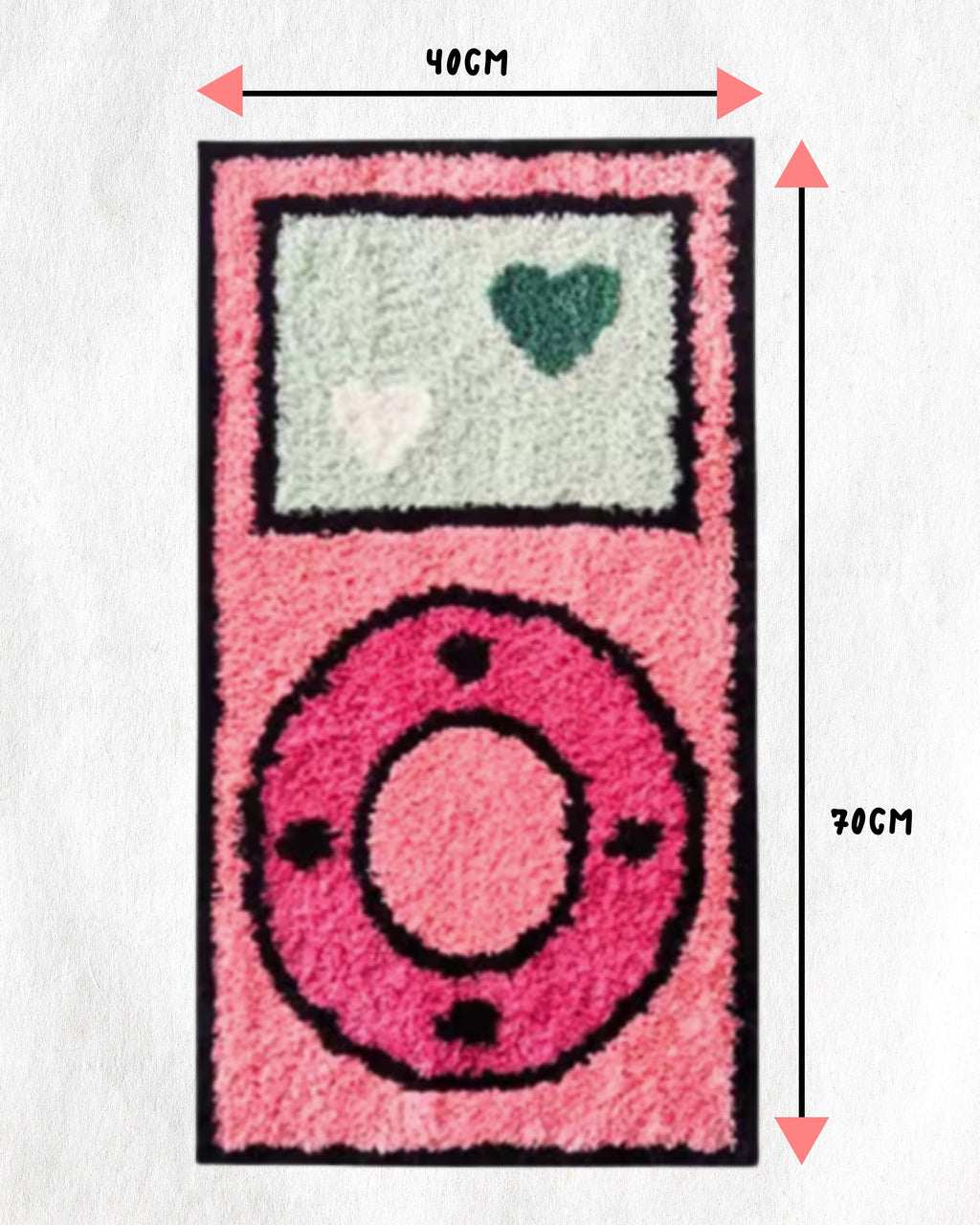 Retro Pop Floor Rug Latch Hook Kit – Pink Player Edition Punch Needle Kit Great Functional Goods 