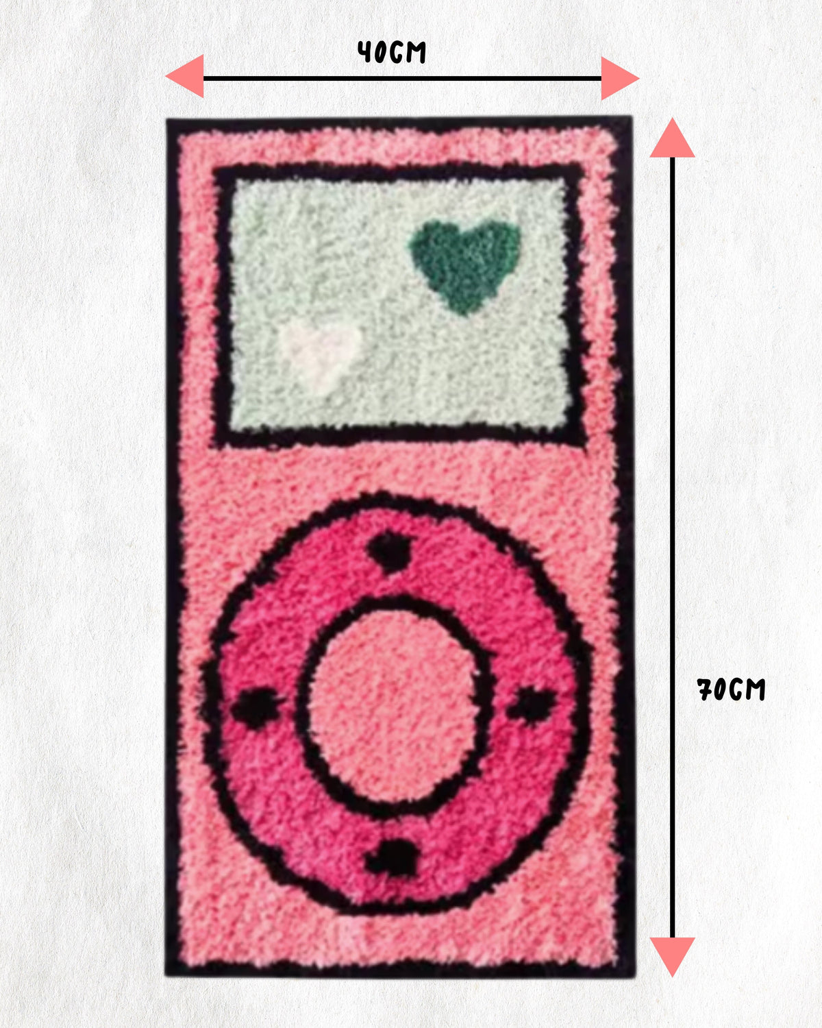 Retro Pop Floor Rug Latch Hook Kit – Pink Player Edition Punch Needle Kit Great Functional Goods 