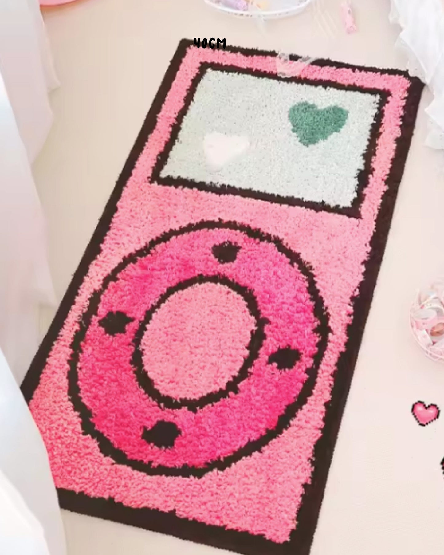 Retro Pop Floor Rug Latch Hook Kit – Pink Player Edition Punch Needle Kit Great Functional Goods 