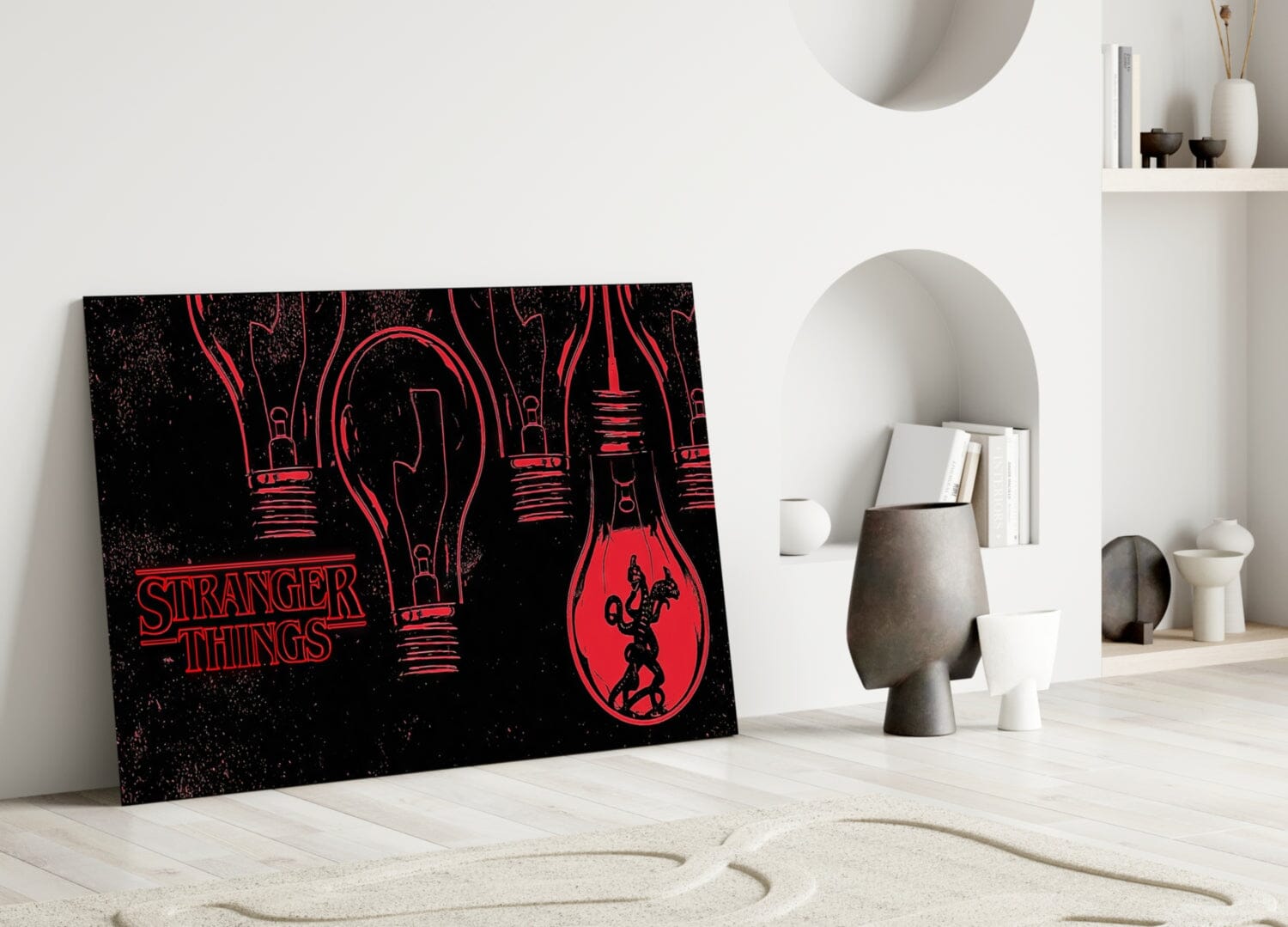 Stranger Things Poster Glass Wall Art Wall Decoration Insigne 