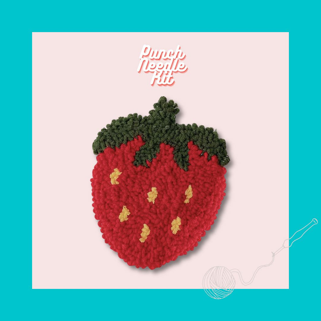 Strawberry Delight Punch Needle Kit Punch Needle Kit Great Functional Goods 