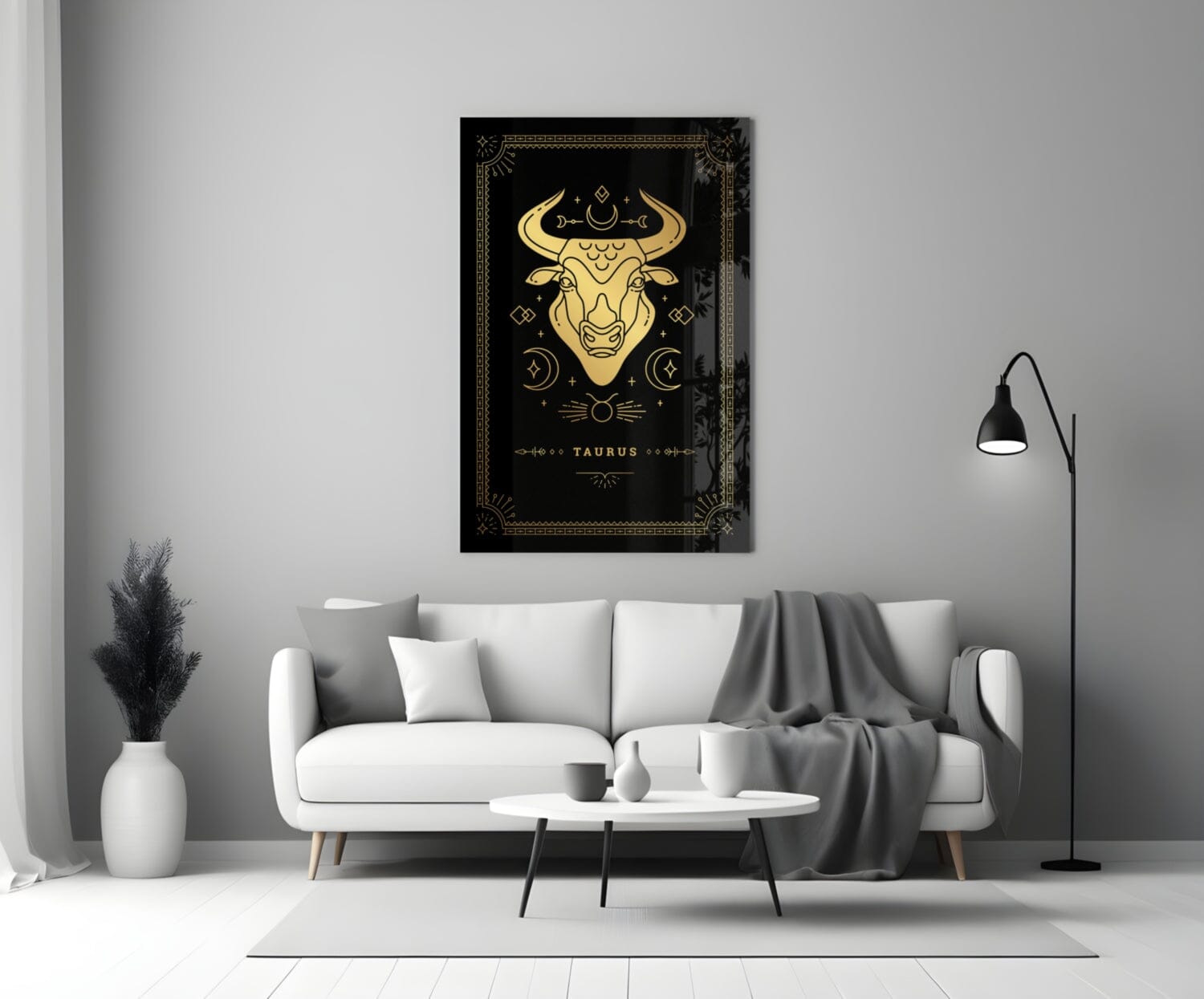 Taurus Glass Wall Art Wall Decoration Insigne 