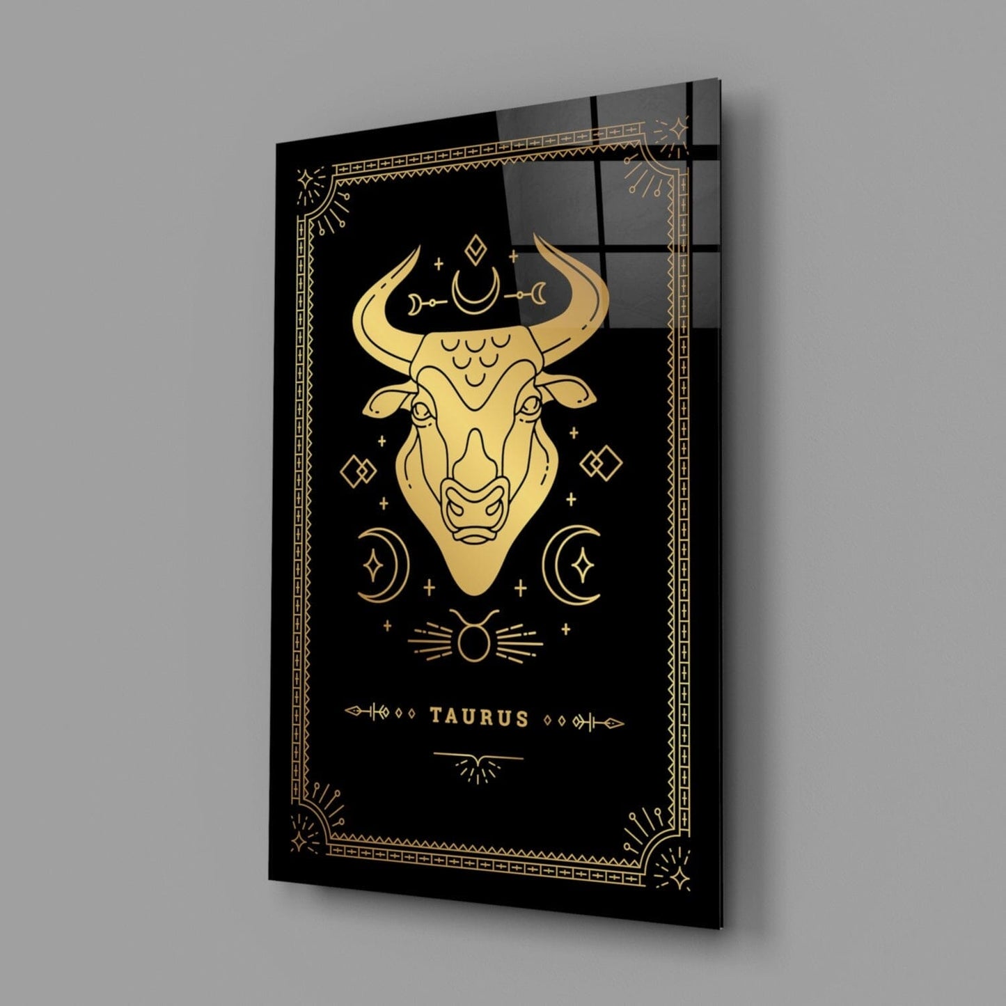 Taurus Glass Wall Art Wall Decoration Insigne 