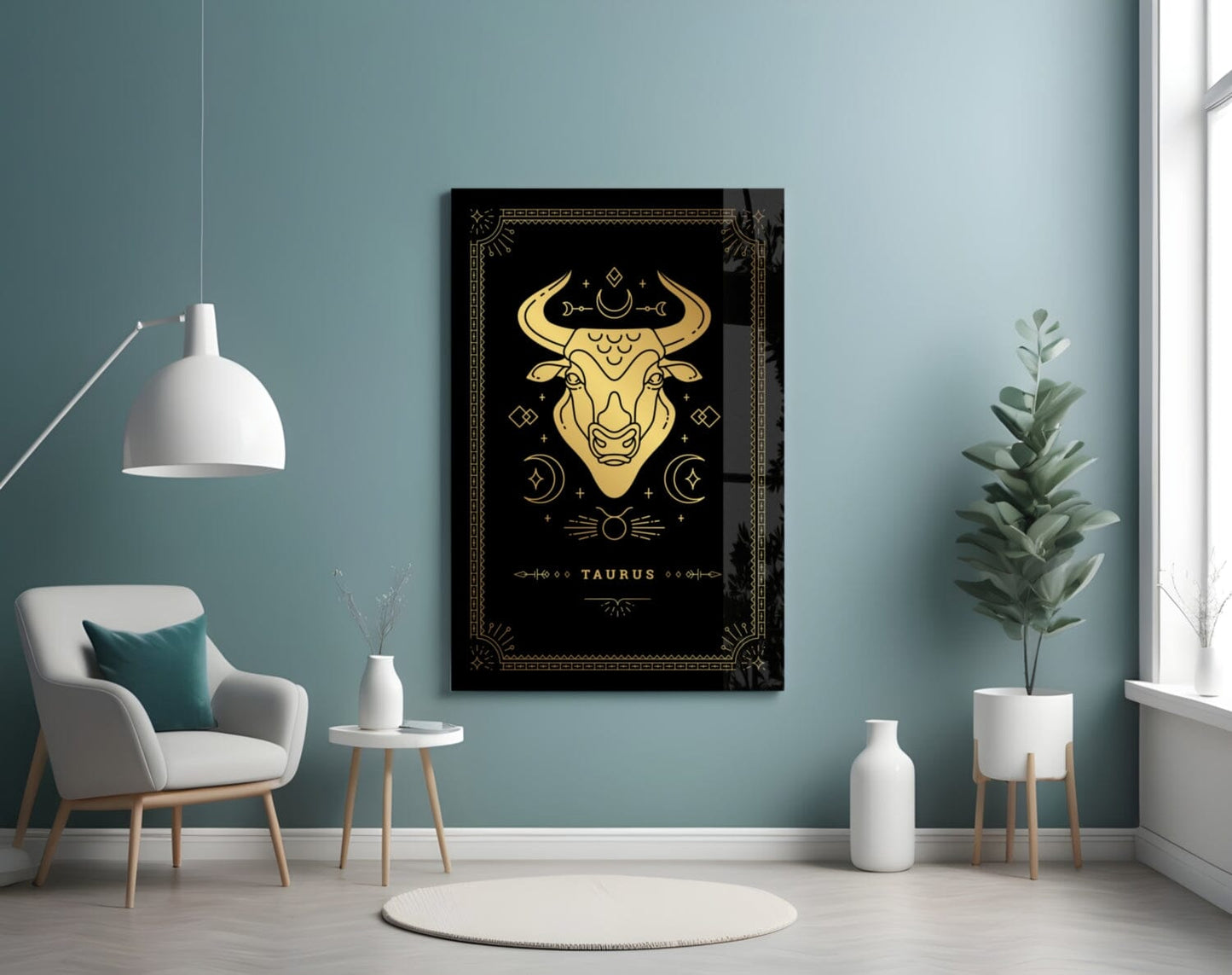 Taurus Glass Wall Art Wall Decoration Insigne 