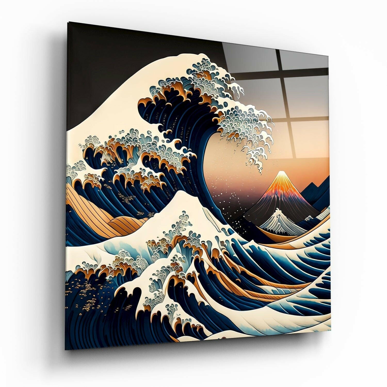 Waves Glass Wall Art || Designer Collection Wall Decoration Insigne 