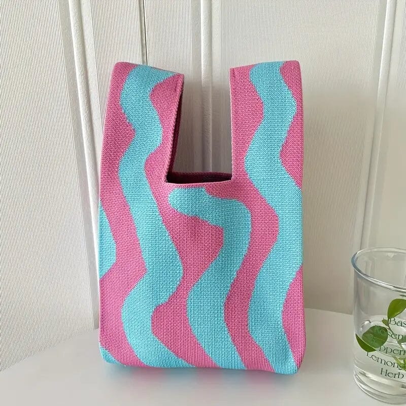 AustralCraft Candy Stripe Tote Bag AustralCraft Tote Bag Great Functional Goods Pink Blue 