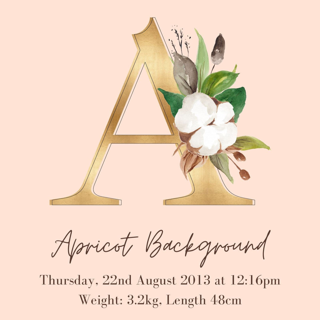 Personalised Birth Announcement - Art Print PERSONALISED BIRTH ANNOUNCEMENT ART PRINT Great Functional Goods Apricot 