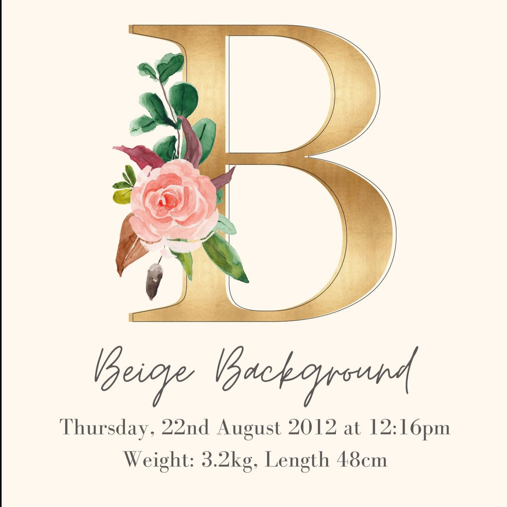 Personalised Birth Announcement - Art Print PERSONALISED BIRTH ANNOUNCEMENT ART PRINT Great Functional Goods Beige 