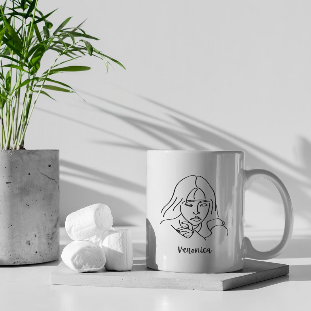 Personalised Portrait Line Art Mug Personalised Portrait Line Art Mug Great Functional Goods 1 person / pet 