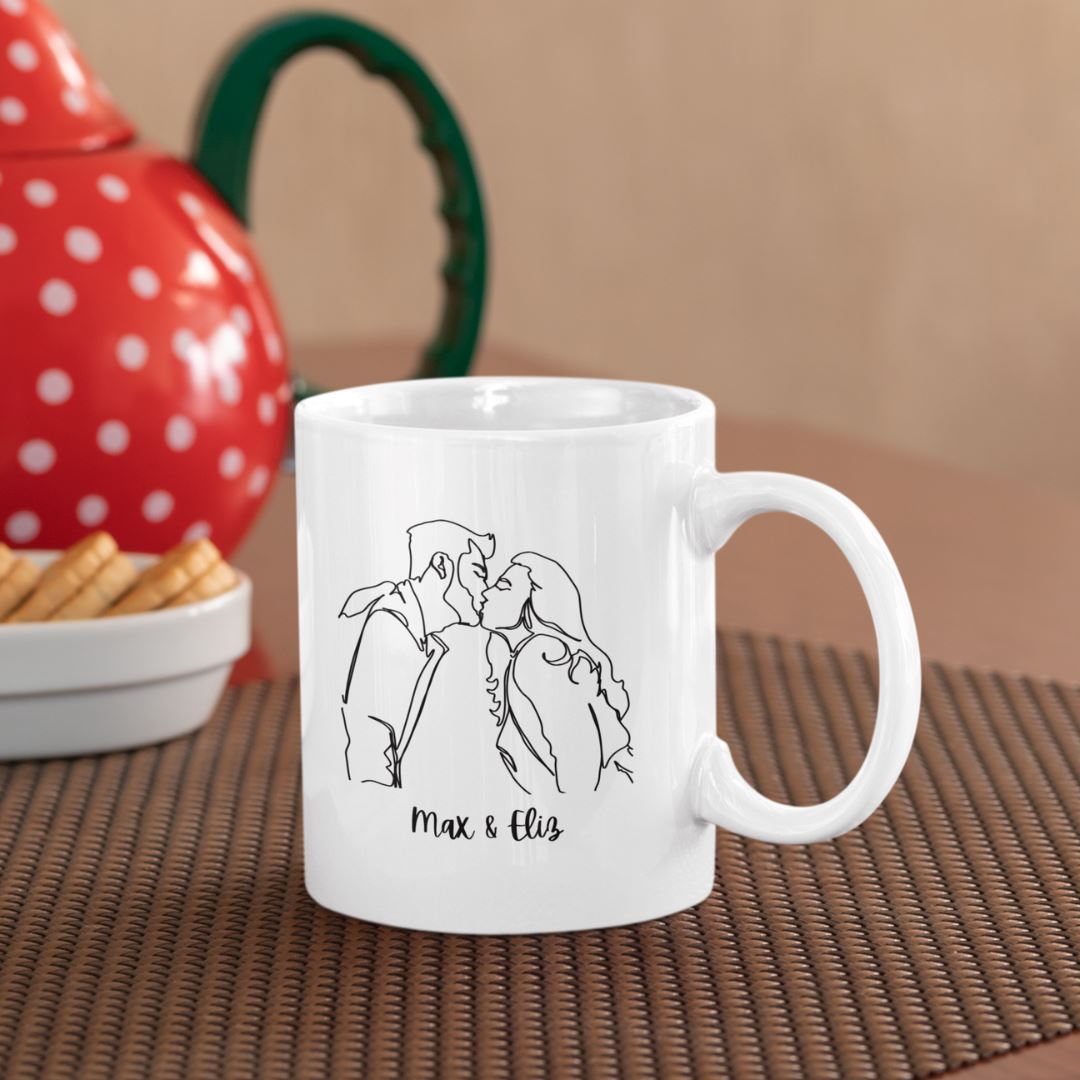 Personalised Portrait Line Art Mug Personalised Portrait Line Art Mug Great Functional Goods 2 person / pets 
